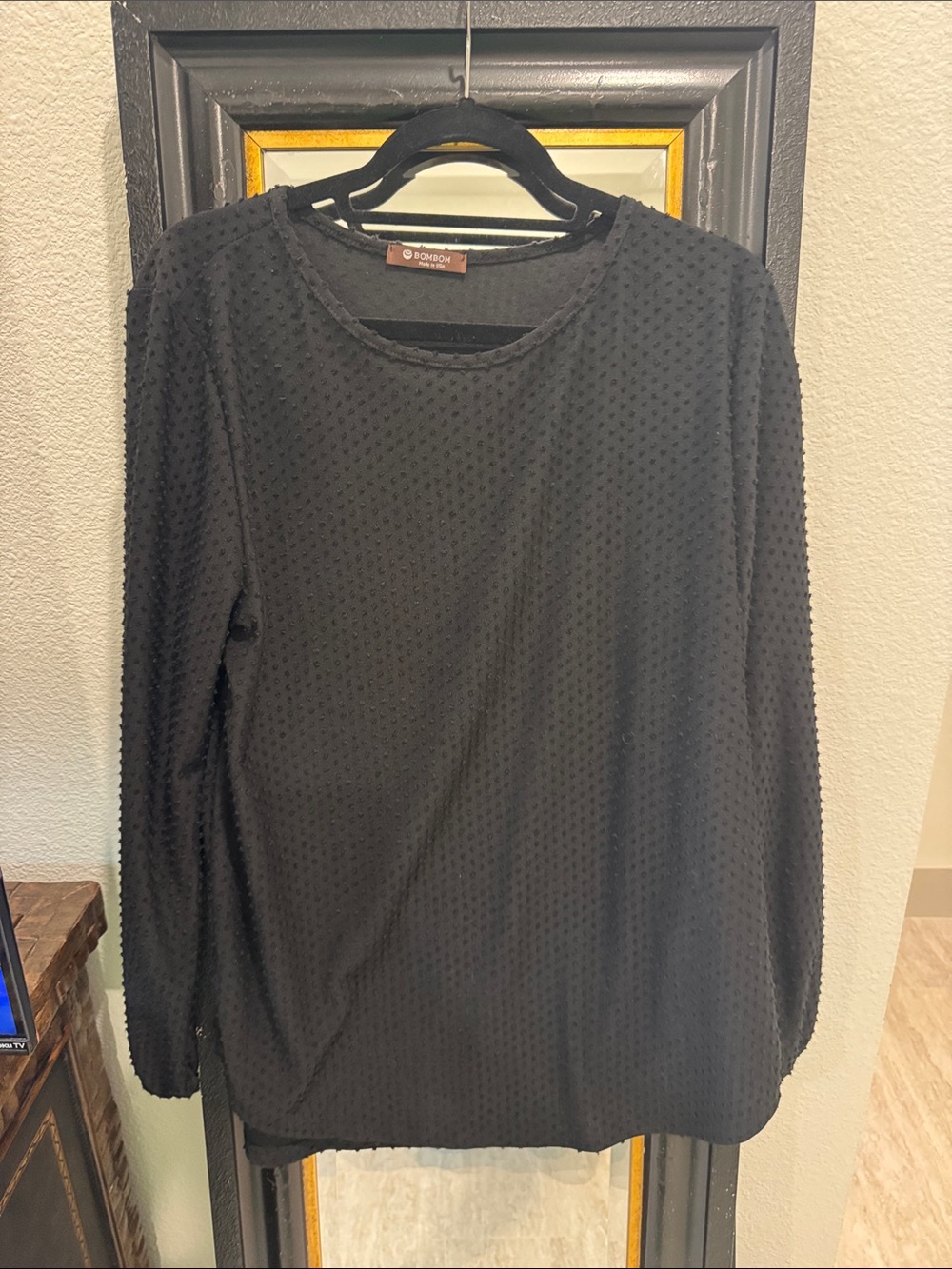 Women’s Black Textured Long Sleeve Tee by Eileen Fisher